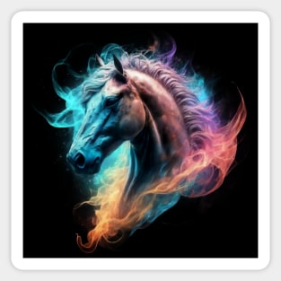 Rainbow colors and a white horse. Sticker